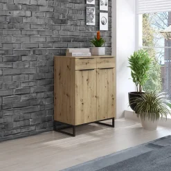 Madia 78x99h cm 2 ante 2 cassetti  moderna rovere Rustic