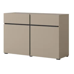 Madia 120x78h cm 2 ante 2 cassetti moderna tortora nero Lolla