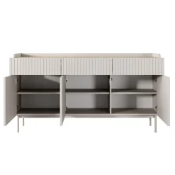 Madia 153x82h cm 3 ante 3 cassetti  beige cannettato rovere Fioca