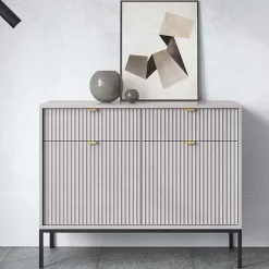 Madia 104x83h cm 2 ante 2 cassetti moderna grigio Alisa