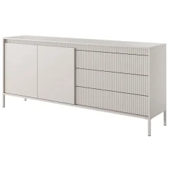 Madia 187x82h cm 2 ante 3 cassetti  beige cannettato Ciar