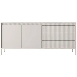 Madia 187x82h cm 2 ante 3 cassetti beige cannettato Ciar