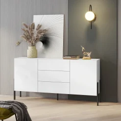 Madia 180x90h cm 2 ante 3 cassetti moderna bianco Simple