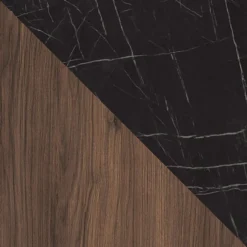 Madia 144x78h cm 3 ante 3 ripiani piano effetto marmo nero noce Caliva