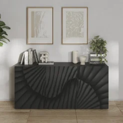 Madia 181x95h cm 3 ante antracite frontali serigrafati Seira