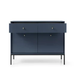 Madia 104x83h cm 2 ante con cassetti soggiorno blu notte Glory