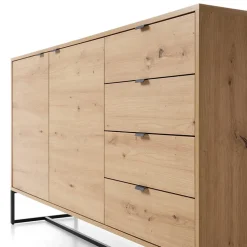 Madia 153x89h cm 2 ante con cassetti moderna soggiorno noce Erin
