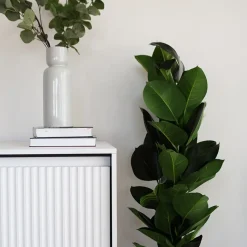 Madia 193x83h cm 4 ante con led cannettato bianco opaco nero Camelia