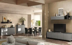 Madia 181x99h cm 3 ante grigio scuro antracite Jonson