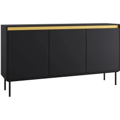 Madia 160x86h cm 3 ante moderna nero oro Praga