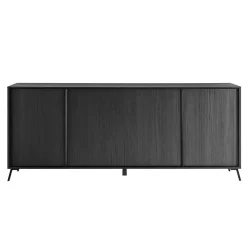 Madia 205x84h cm 4 ante moderna soggiorno nero frassinato Tosca