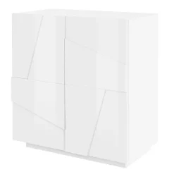 Madia 81x86h cm 2 ante moderna bianco lucido Zenzero Gihome®