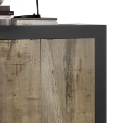 Madia 207x86h cm 4 ante moderna nero pero Eternity