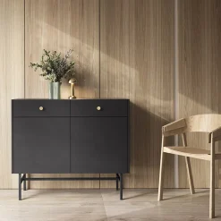 Madia 105x90h cm 2 ante moderna nero Eterna