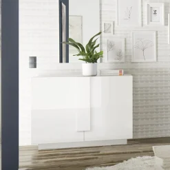 Madia 120x90h cm 2 ante moderna  bianco laccato lucido Alvarez