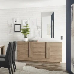 Madia 182x90h cm 3 ante moderna rovere Alvarez