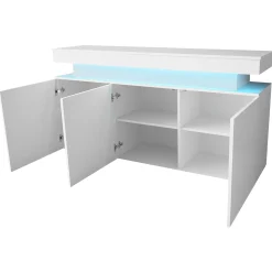 Madia 160x83h cm 3 ante moderna  con led bianco Lumus