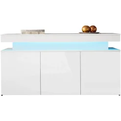 Madia 160x83h cm 3 ante moderna  con led bianco Lumus
