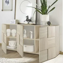 Madia 181x84h cm 3 ante moderna soggiorno rovere samoa Obsession
