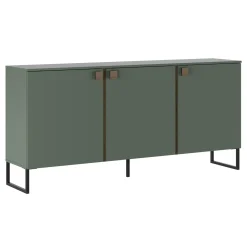 Madia 184x87h cm 3 ante moderna verde salvia scuro rovere Selvia