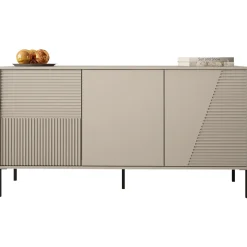 Madia 160x83h cm 3 ante moderna cannettato beige Diana