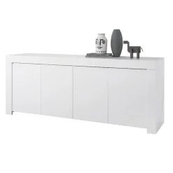 Madia 210x81h cm 4 ante soggiorno moderna bianco opaco Halston