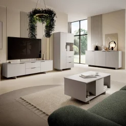 Madia 180x90h cm 3 ante soggiorno grigio Stone