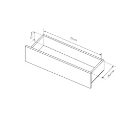 Madia 180x85h cm 2 ante vetrate 3 cassetti con led nero opaco rovere Amel