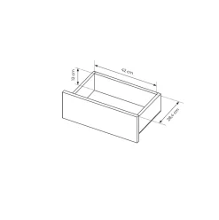 Madia 150x85h cm 2 ante vetrate 3 cassetti con led nero rovere Amel