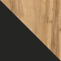 Madia 150x76h cm rustica design cannettato rovere nero List
