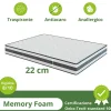 Materasso matrimoniale 180x200cm memory antiacaro H. 22cm Memory Deluxe