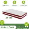 Materasso singolo 80x190cm doppio strato memory antiacaro H. 24cm Superior Memory