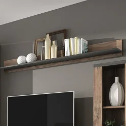 Mensola 180x20h cm da parete noce rovere grigio Paloma 2