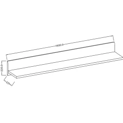 Mensola 160x22h cm soggiorno moderna bianco opaco e lucido Maiorca