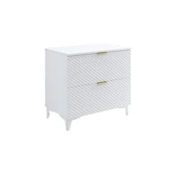 Mobile bagno a terra 81cm 2 cassetti bianco frontali decorati Konny