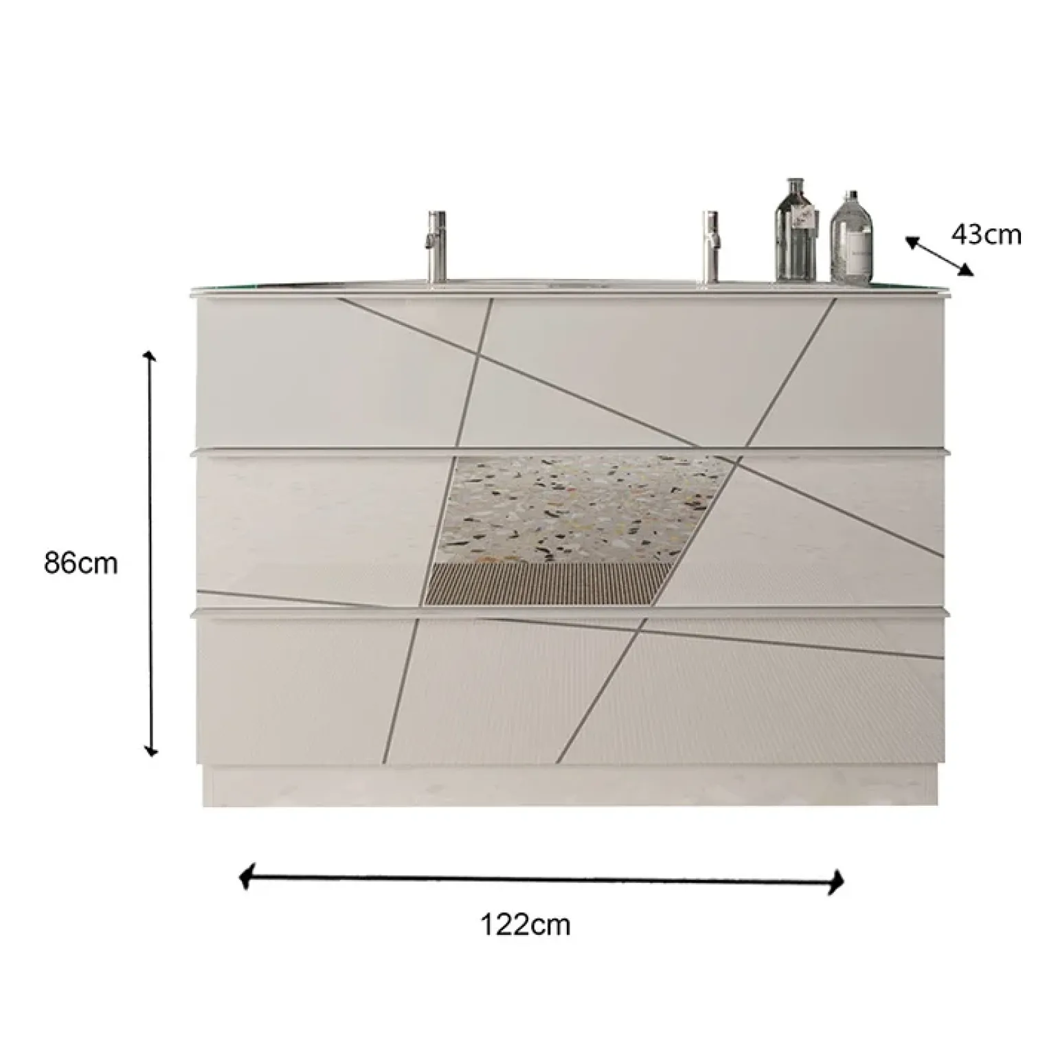 Mobile bagno a terra 120cm con doppio lavabo e specchio bianco lucido specchi Olimpo