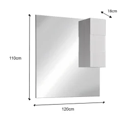 Mobile bagno a terra 120cm con doppio lavabo e specchio bianco lucido specchi Olimpo