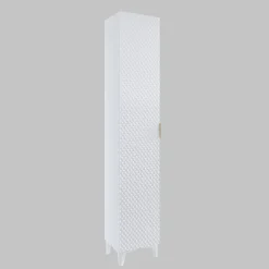 Mobile bagno a terra 81cm con colonna bianco frontali decorati Konny