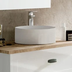 Mobile bagno a terra 82cm con lavabo 2 ante bianco rovere Ilias