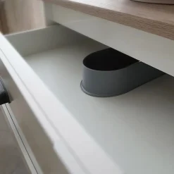 Mobile bagno a terra 82cm con lavabo 2 ante bianco rovere Ilias