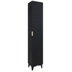 Mobile bagno a terra 61cm con colonna nero frontali decorati Konny