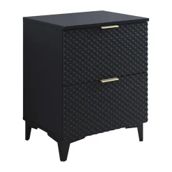 Mobile bagno a terra 61cm con colonna nero frontali decorati Konny