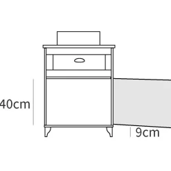 Mobile bagno a terra 61cm con lavabo 1 cassetto 1 anta rovere bianco Ilias