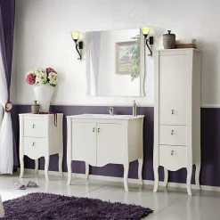 Mobile bagno classico 80cm con lavabo 2 ante bianco Brigit