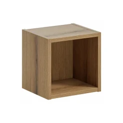Mobile bagno sospeso cannettato 100cm con lavabo e colonna nero rovere Cleany