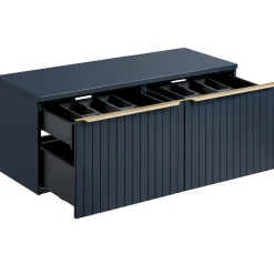 Mobile bagno sospeso 160cm 2 cassettoni e 2 cassetti attrezzati cannettato blu Deep