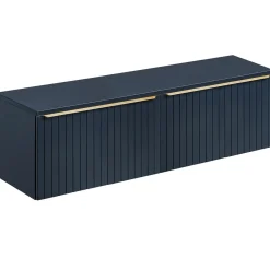 Mobile bagno sospeso 160cm 2 cassettoni e 2 cassetti attrezzati cannettato blu Deep