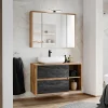 Mobile bagno sospeso 100cm 2 cassetti rovere antracite Stony