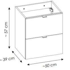 Mobile bagno sospeso 50cm 2 cassetti rovere Rovery