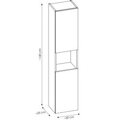 Mobile bagno sospeso 140cm 4 ante con colonna rovere Rovery